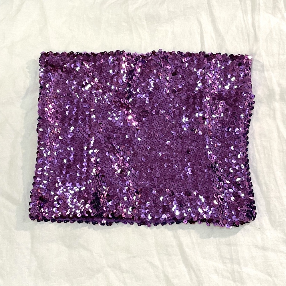 Vintage Purple Sequin bandeau top or mini skirt